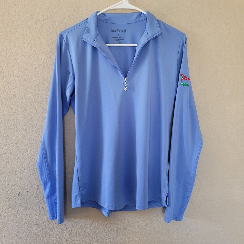 San Soleil Shirt Womens Small 1/4 Zip Pullover UPF 50 Sun Golf Performance Mesh